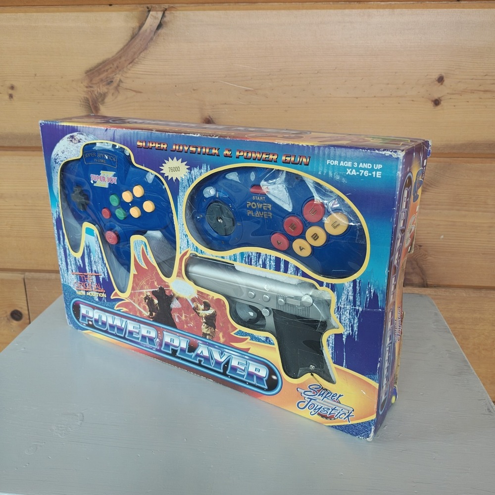 Power Player Super Joystick & Power Gun Game Blue Vintage Original 1999 C5โ